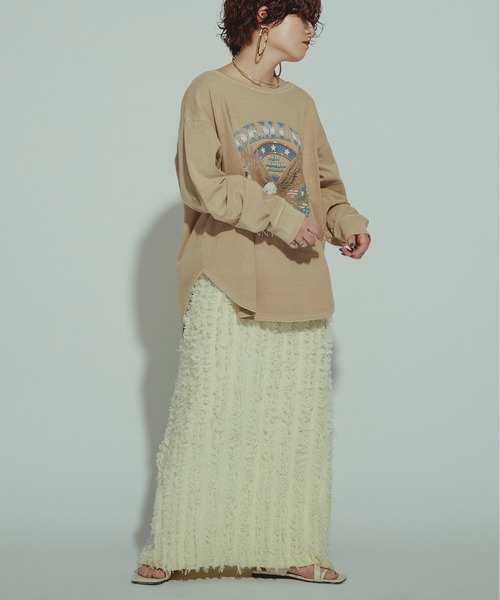 GOOD ROCK SPEED(グッドロックスピード)の「【GOOD ROCK SPEED】EAGLE L/S tee(Tシャツ/カットソー・レディース・ブラック/ベージュ・FREE)」の5枚目の写真