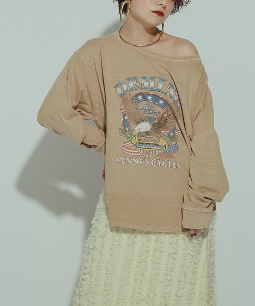GOOD ROCK SPEED(グッドロックスピード)の「【GOOD ROCK SPEED】EAGLE L/S tee(Tシャツ/カットソー・レディース・ブラック/ベージュ・FREE)」の22枚目の写真