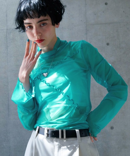 PAGEBOY(ページボーイ)の「アシメメローシアータートル(Tシャツ/カットソー・レディース・グリーン/ブラック系その他/ブルー系その他/ブラック/オフホワイト/ホワイト系その他/ブラック系その他2・FREE)」の6枚目の写真