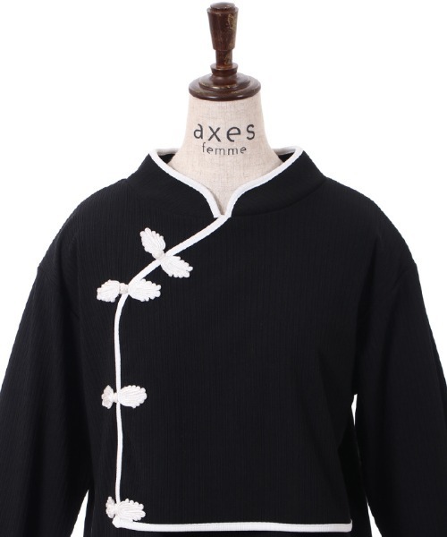 リ*)様 アクシーズ　チャイナ チャイナスリット袖ワンピース | outlet | axes femme online shop