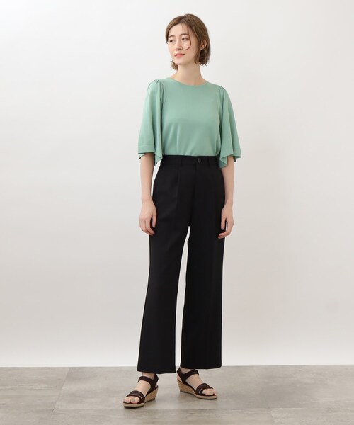 grove(グローブ)の「◆イージーケアがうれしい脚長効果のあるハイウエストデザインのストーレートボトム!!(その他パンツ・レディース・ブルー/ブラック/ライトベージュ・02/03/01/05/04)」の5枚目の写真