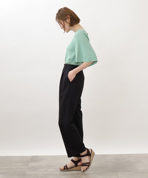 grove(グローブ)の「◆イージーケアがうれしい脚長効果のあるハイウエストデザインのストーレートボトム!!(その他パンツ・レディース・ブルー/ブラック/ライトベージュ・02/03/01/05/04)」の6枚目の写真