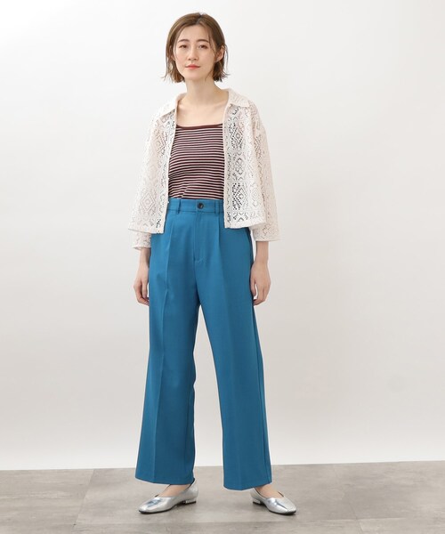 grove(グローブ)の「◆イージーケアがうれしい脚長効果のあるハイウエストデザインのストーレートボトム!!(その他パンツ・レディース・ブルー/ブラック/ライトベージュ・02/03/01/05/04)」の10枚目の写真