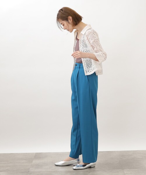 grove(グローブ)の「◆イージーケアがうれしい脚長効果のあるハイウエストデザインのストーレートボトム!!(その他パンツ・レディース・ブルー/ブラック/ライトベージュ・02/03/01/05/04)」の11枚目の写真