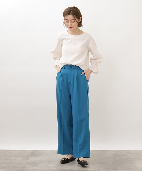 grove(グローブ)の「◆イージーケアがうれしい脚長効果のあるハイウエストデザインのストーレートボトム!!(その他パンツ・レディース・ブルー/ブラック/ライトベージュ・02/03/01/05/04)」の13枚目の写真