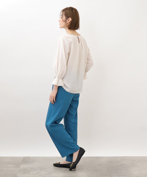 grove(グローブ)の「◆イージーケアがうれしい脚長効果のあるハイウエストデザインのストーレートボトム!!(その他パンツ・レディース・ブルー/ブラック/ライトベージュ・02/03/01/05/04)」の14枚目の写真