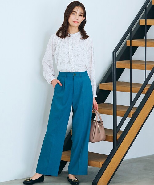 grove(グローブ)の「◆イージーケアがうれしい脚長効果のあるハイウエストデザインのストーレートボトム!!(その他パンツ・レディース・ブルー/ブラック/ライトベージュ・02/03/01/05/04)」の16枚目の写真