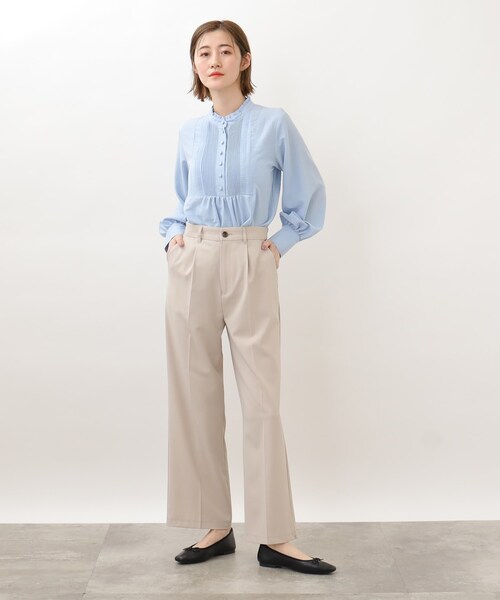 grove(グローブ)の「◆イージーケアがうれしい脚長効果のあるハイウエストデザインのストーレートボトム!!(その他パンツ・レディース・ブルー/ブラック/ライトベージュ・02/03/01/05/04)」の17枚目の写真