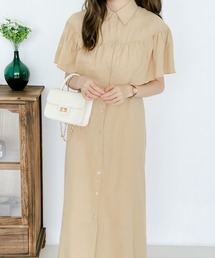 レイヤード風ロングシャツワンピース