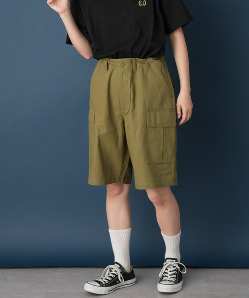 GEVACO（ゲバコ）の「【GEVACO/ゲバコ】リップストップカーゴショーツ（カーゴパンツ・レディース・オリーブ/ブラック/カーキ・MEDIUM）」の3枚目の写真