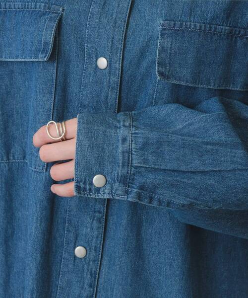 RETRO GIRL（レトロガール）の「ドット釦デニムSH（シャツ/ブラウス・レディース・ブルー/ブラック/ケミカルウォッシュ・FREE）」の20枚目の写真