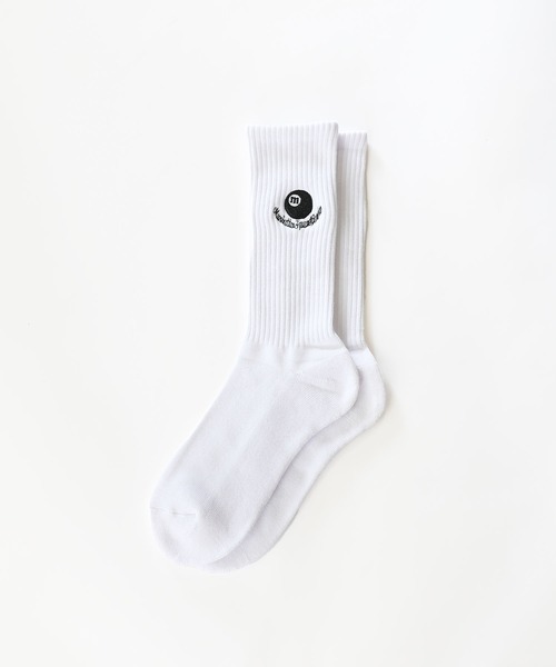 MSG（エムエスジー）の「ワンポイントロゴ刺繍リブソックス（ソックス/靴下・メンズ・ブラック/オレンジ/パープル/グリーン/ホワイト/ブラック系2/ブルー系2/イエロー系2/ブラック系1/ピンク系1/ホワイト系1/ホワイト系2/ブラウン系1・25-27CM）」の19枚目の写真