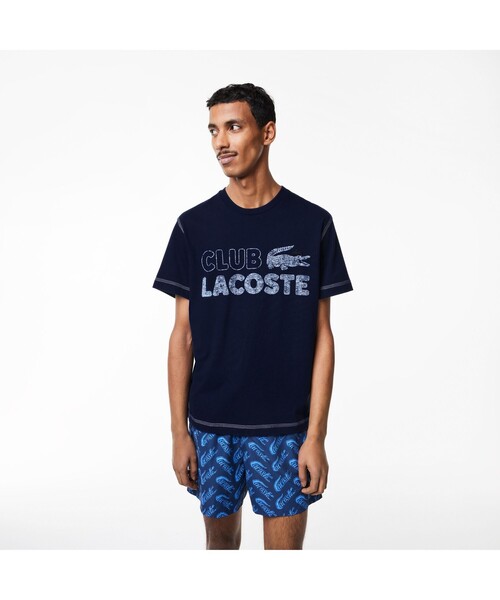 LACOSTE（ラコステ）の「ヴィンテージプリントクルーネックTシャツ（Tシャツ/カットソー・メンズ・ネイビー/ホワイト/ピンク/ブルー・3/4/5/2）」の3枚目の写真