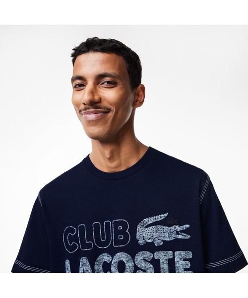 LACOSTE（ラコステ）の「ヴィンテージプリントクルーネックTシャツ（Tシャツ/カットソー・メンズ・ネイビー/ホワイト/ピンク/ブルー・3/4/5/2）」の5枚目の写真