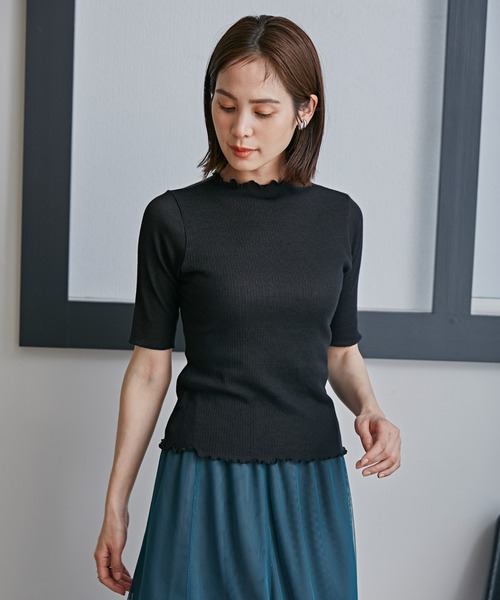 NANO universe(ナノユニバース)の「LB.03/前後2WAYシアーテレコTシャツ(Tシャツ/カットソー・レディース・オフホワイト/ブラック/グリーン/イエロー・S/M)」の14枚目の写真