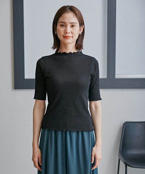 NANO universe(ナノユニバース)の「LB.03/前後2WAYシアーテレコTシャツ(Tシャツ/カットソー・レディース・オフホワイト/ブラック/グリーン/イエロー・S/M)」の16枚目の写真
