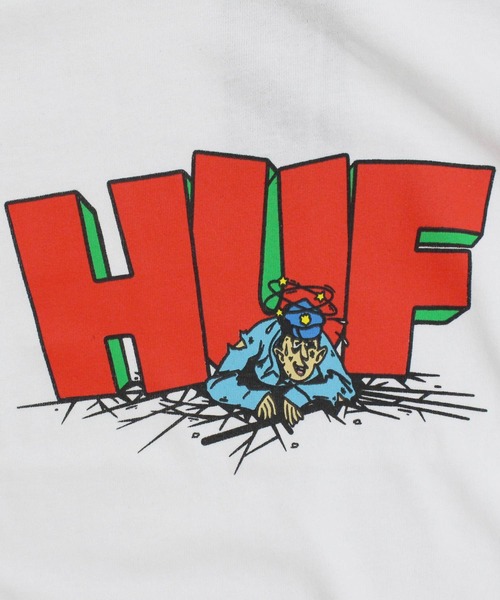 HUF(ハフ)の「ザ ドロップクルーネックTシャツ The Drop S/S Tee(Tシャツ/カットソー・メンズ・ホワイト/オリーブ・S/M/L/XL)」の8枚目の写真