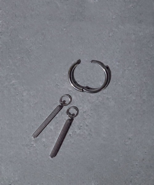 SBG（エスビー）の「SBG バーデザインピアス/イヤリング（ピアス（片耳用）・メンズ・シルバー系その他/ブラック/ブラック系その他/シルバー・FREE）」の6枚目の写真