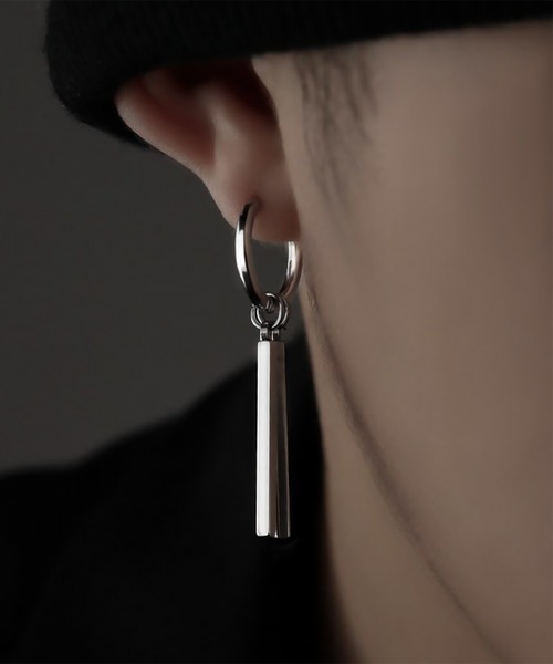 SBG(エスビー)の「SBG バーデザインピアス/イヤリング(ピアス(片耳用)・メンズ・シルバー系その他/ブラック/ブラック系その他/シルバー・FREE)」の13枚目の写真