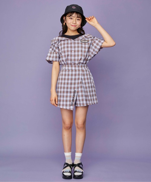 SISTER JENNI(SISTER JENNI)の「チェックドッキングシャツ(シャツ/ブラウス・キッズ・グリーン/ラベンダー・130cm/140cm/150cm/160cm)」の12枚目の写真