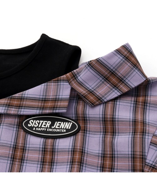 SISTER JENNI(SISTER JENNI)の「チェックドッキングシャツ(シャツ/ブラウス・キッズ・グリーン/ラベンダー・130cm/140cm/150cm/160cm)」の7枚目の写真