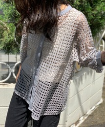 mi via loca | メッシュバンドカラーシャツ(シャツ/ブラウス)