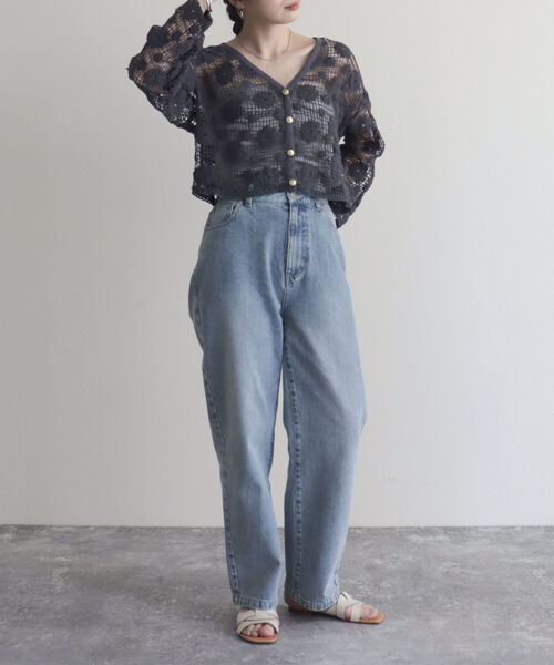 fredy emue(フレディエミュ)の「コットンレース前開きカーディガン(カーディガン/ボレロ・レディース・チャコールグレー/アイボリー・38)」の20枚目の写真