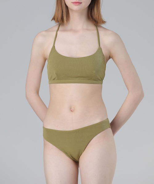 新品未使用 美品 Solid&Striped ビキニ セット ネイビー セール】ソリッドカラー クロス ストラップ ビキニ セット（水着