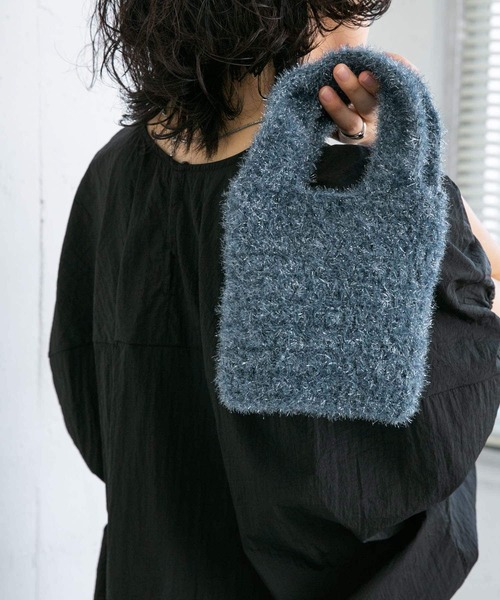 KBF(ケイビーエフ)の「グリッターミニBAG(ハンドバッグ・レディース・グレー/ブルー・ONE)」の9枚目の写真