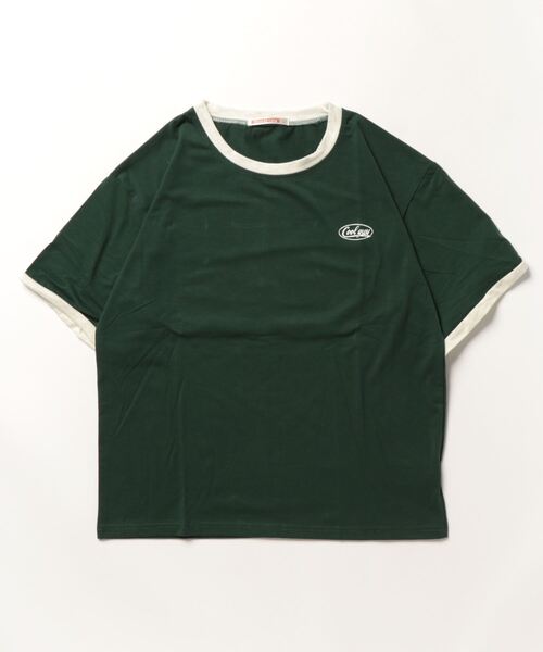 NinaetLina（ニナエリナ）の「バイカラーTシャツ半袖（Tシャツ/カットソー・レディース・ワインレッド/ダークグリーン・FREE）」の6枚目の写真