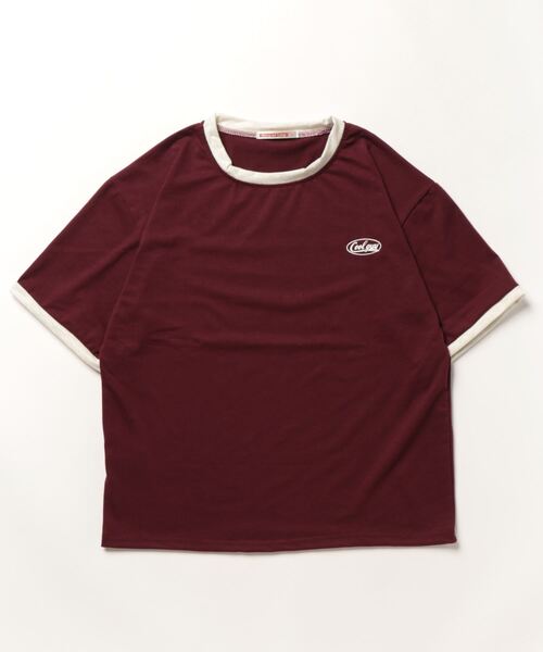 NinaetLina（ニナエリナ）の「バイカラーTシャツ半袖（Tシャツ/カットソー・レディース・ワインレッド/ダークグリーン・FREE）」の7枚目の写真