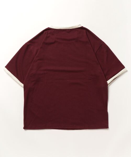NinaetLina（ニナエリナ）の「バイカラーTシャツ半袖（Tシャツ/カットソー・レディース・ワインレッド/ダークグリーン・FREE）」の8枚目の写真
