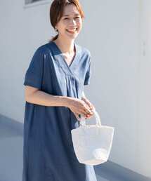 URBAN RESEARCH DOORS | リネンレーヨンVネックミディワンピース(ワンピース)