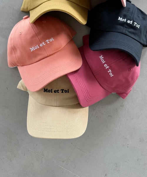 CLEA(クレア)の「【全6色】Moi et Toi ロゴ刺繍カラーキャップ(キャップ・レディース・ブラック/ライトピンク/ライトベージュ/オレンジ/ベージュ/ピンク・FREE)」の13枚目の写真