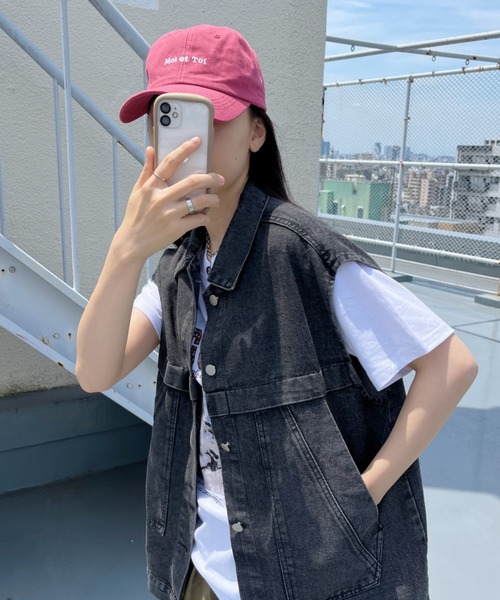 CLEA(クレア)の「【全6色】Moi et Toi ロゴ刺繍カラーキャップ(キャップ・レディース・ブラック/ライトピンク/ライトベージュ/オレンジ/ベージュ/ピンク・FREE)」の15枚目の写真