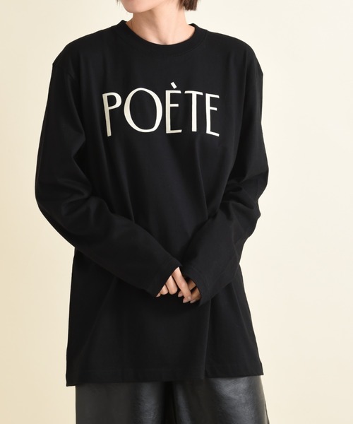 INTERPLANET(インタープラネット)の「POETEフロッキーロゴT(Tシャツ/カットソー・レディース・オフホワイト/ブラック・FREE)」の14枚目の写真