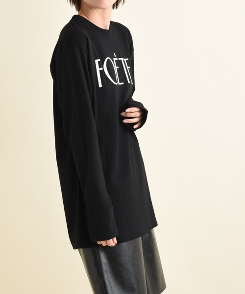 INTERPLANET(インタープラネット)の「POETEフロッキーロゴT(Tシャツ/カットソー・レディース・オフホワイト/ブラック・FREE)」の15枚目の写真