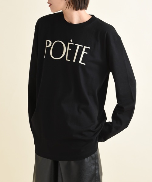 INTERPLANET(インタープラネット)の「POETEフロッキーロゴT(Tシャツ/カットソー・レディース・オフホワイト/ブラック・FREE)」の18枚目の写真