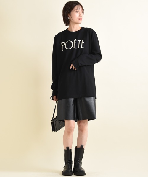 INTERPLANET(インタープラネット)の「POETEフロッキーロゴT(Tシャツ/カットソー・レディース・オフホワイト/ブラック・FREE)」の20枚目の写真