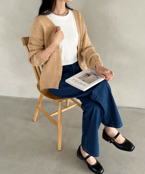 CLEA（クレア）の「オーバーサイズカーディガンボレロ（カーディガン/ボレロ・レディース・ネイビー/ブラック/ベージュ・FREE）」の4枚目の写真