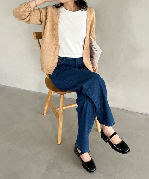 CLEA（クレア）の「オーバーサイズカーディガンボレロ（カーディガン/ボレロ・レディース・ネイビー/ブラック/ベージュ・FREE）」の7枚目の写真