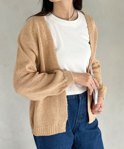 CLEA（クレア）の「オーバーサイズカーディガンボレロ（カーディガン/ボレロ・レディース・ネイビー/ブラック/ベージュ・FREE）」の13枚目の写真