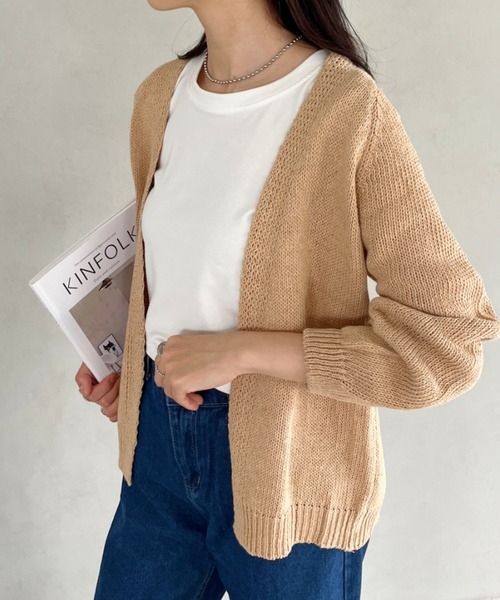 CLEA（クレア）の「オーバーサイズカーディガンボレロ（カーディガン/ボレロ・レディース・ネイビー/ブラック/ベージュ・FREE）」の16枚目の写真