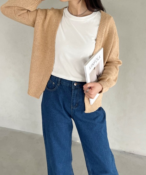 CLEA（クレア）の「オーバーサイズカーディガンボレロ（カーディガン/ボレロ・レディース・ネイビー/ブラック/ベージュ・FREE）」の10枚目の写真