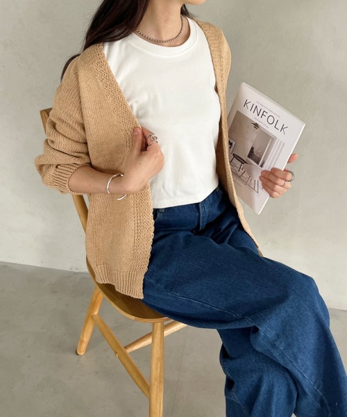 CLEA（クレア）の「オーバーサイズカーディガンボレロ（カーディガン/ボレロ・レディース・ネイビー/ブラック/ベージュ・FREE）」の19枚目の写真