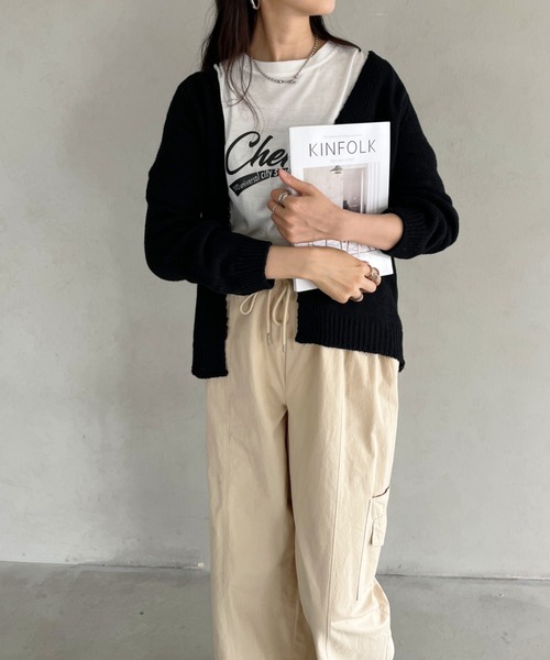 CLEA（クレア）の「オーバーサイズカーディガンボレロ（カーディガン/ボレロ・レディース・ネイビー/ブラック/ベージュ・FREE）」の12枚目の写真