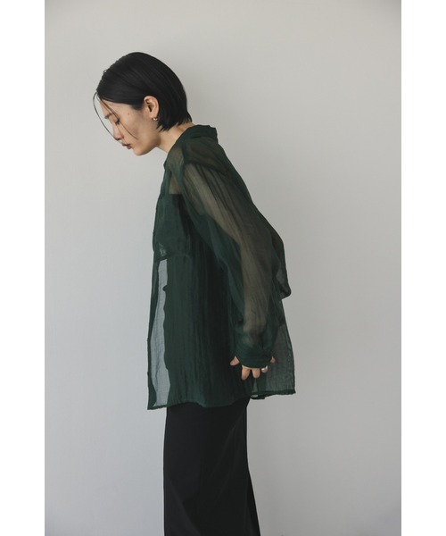 STYLEMIXER(スタイルミキサー)の「ワッシャーシアールーズシャツ(シャツ/ブラウス・レディース・グレー/グリーン/アイボリー/ピンク・FREE)」の9枚目の写真