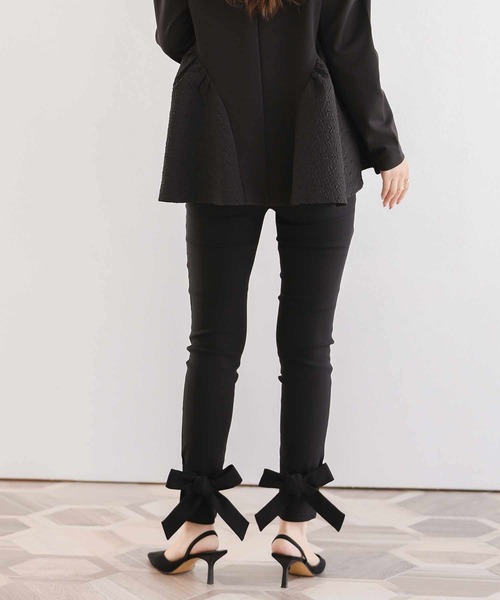Fit more（フィットモア）の「バックリボンストレッチパンツ（その他パンツ・レディース・ブラック/ブラウン・PS/S/M）」の4枚目の写真