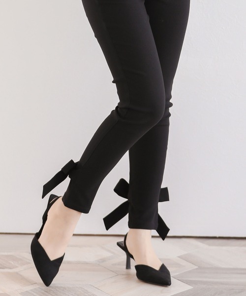 Fit more（フィットモア）の「バックリボンストレッチパンツ（その他パンツ・レディース・ブラック/ブラウン・PS/S/M）」の5枚目の写真