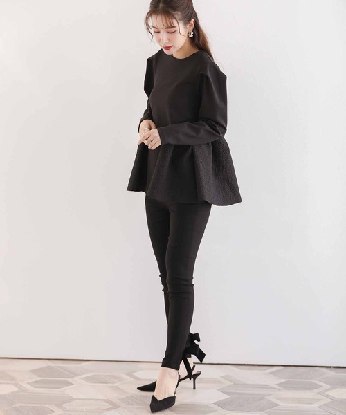 Fit more（フィットモア）の「バックリボンストレッチパンツ（その他パンツ・レディース・ブラック/ブラウン・PS/S/M）」の6枚目の写真